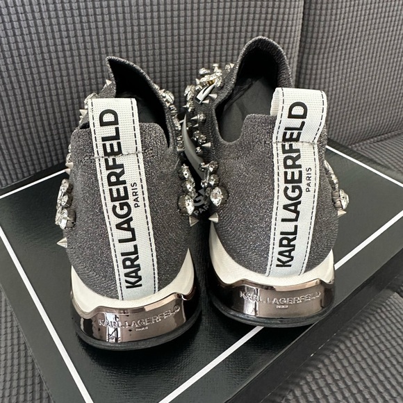 Karl Lagerfeld Paris Malna Rhinestone Embellished Comfort Knit Slip-On Sneaker - Picture 4 of 7